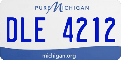 MI license plate DLE4212