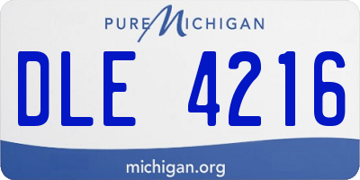 MI license plate DLE4216