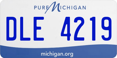MI license plate DLE4219