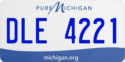 MI license plate DLE4221