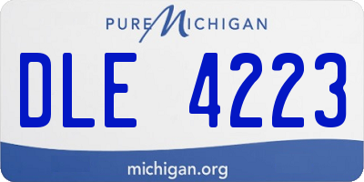 MI license plate DLE4223