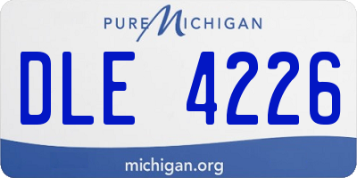 MI license plate DLE4226