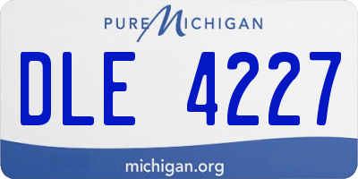 MI license plate DLE4227