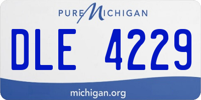 MI license plate DLE4229