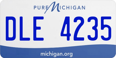 MI license plate DLE4235
