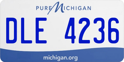MI license plate DLE4236