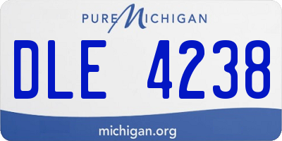 MI license plate DLE4238