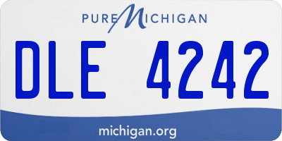 MI license plate DLE4242