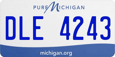 MI license plate DLE4243