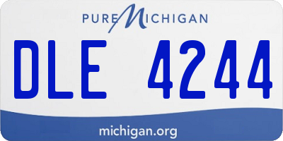 MI license plate DLE4244