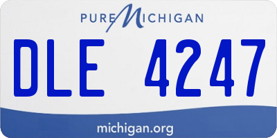 MI license plate DLE4247