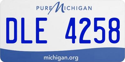 MI license plate DLE4258