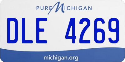 MI license plate DLE4269