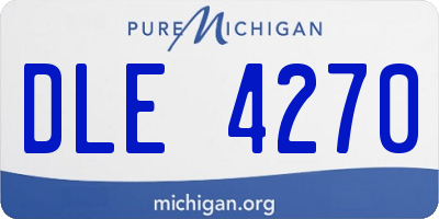MI license plate DLE4270