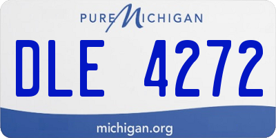 MI license plate DLE4272