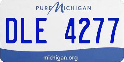 MI license plate DLE4277