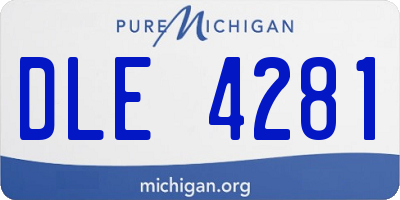 MI license plate DLE4281