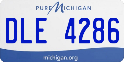 MI license plate DLE4286