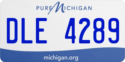 MI license plate DLE4289