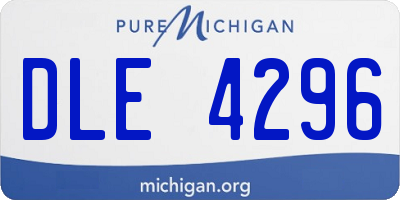 MI license plate DLE4296
