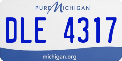 MI license plate DLE4317