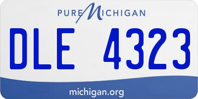 MI license plate DLE4323