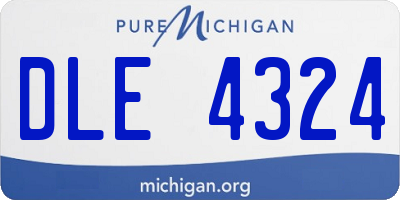 MI license plate DLE4324