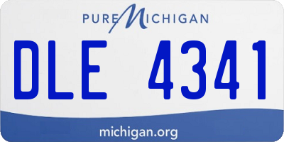 MI license plate DLE4341