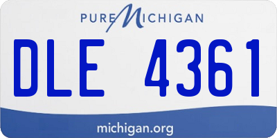 MI license plate DLE4361