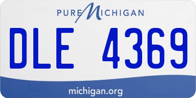 MI license plate DLE4369