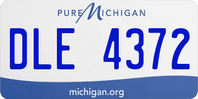 MI license plate DLE4372