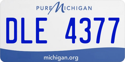 MI license plate DLE4377
