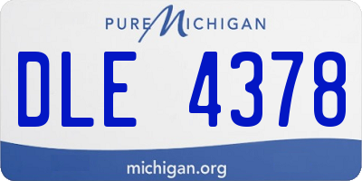 MI license plate DLE4378