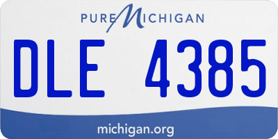 MI license plate DLE4385