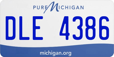MI license plate DLE4386