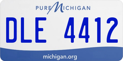 MI license plate DLE4412