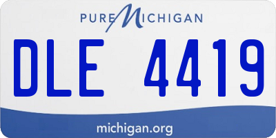 MI license plate DLE4419
