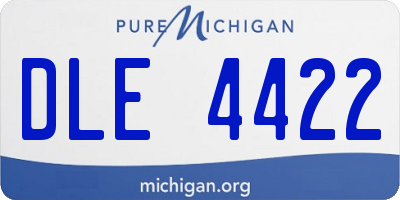 MI license plate DLE4422