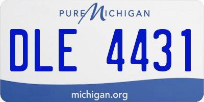 MI license plate DLE4431