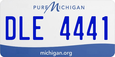 MI license plate DLE4441