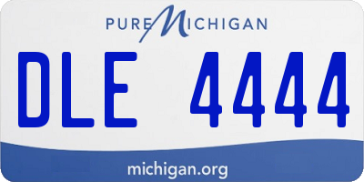 MI license plate DLE4444