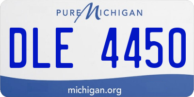 MI license plate DLE4450