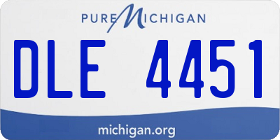 MI license plate DLE4451