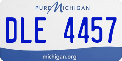MI license plate DLE4457