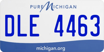 MI license plate DLE4463