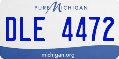 MI license plate DLE4472