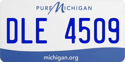 MI license plate DLE4509