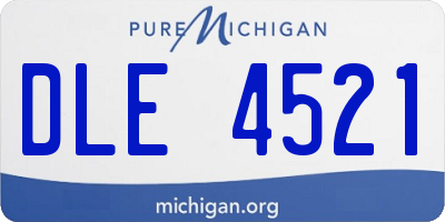MI license plate DLE4521
