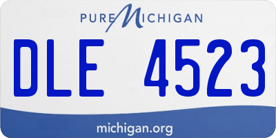 MI license plate DLE4523