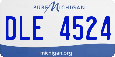 MI license plate DLE4524